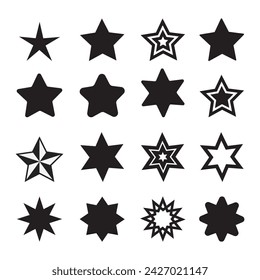 Star icon collection. Different stars set.