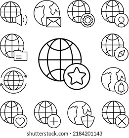 Icono de estrella en una colección con otros elementos