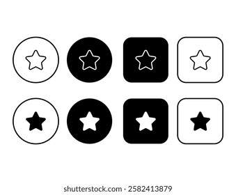 Star icon collection. Simple star buttons set. Star symbols. Rating or feedback icon

