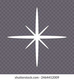 Star icon collection. Twinkling stars symbols in white design. Vector illustration. Design elements. isolated png transparent background