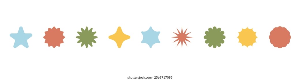 Star icon collection.Black stars icon set. Sparkle star icon set.