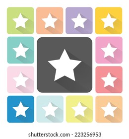 Star Icon color set vector illustration.