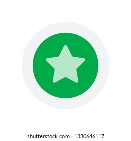 Star icon. Icon in colored circle with gray bold border. Web button, modern flat design