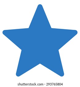Star icon from Competition & Success Bicolor Icon Set. Vector style: flat symbols, smooth blue color, rounded angles, white background.