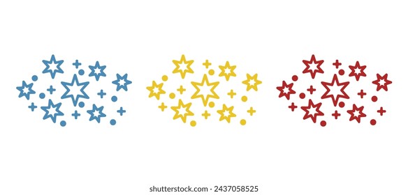 star icon, star composition, on a white background, vector illustration