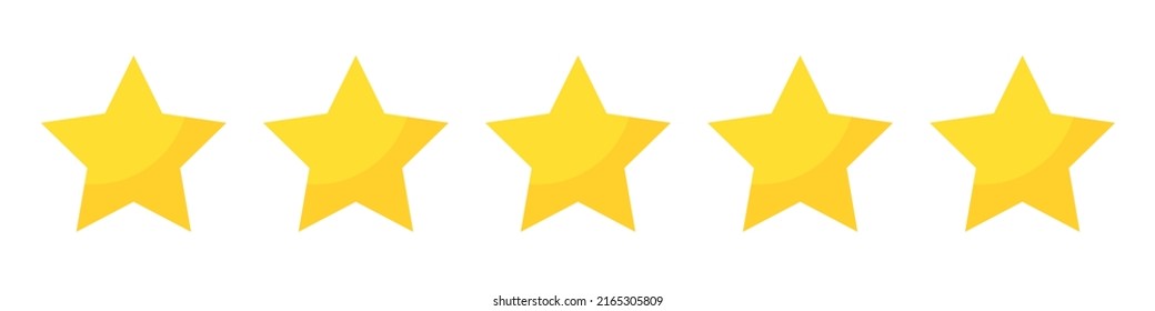 Star icon. Customer feedback concept. Vector 5 stars rating review. Quality shape design. Vector yellow isolated five stars.