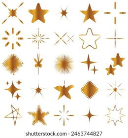 star icon decoration golden star gradient constellation