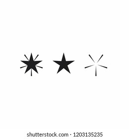 Star icon design template elements. Isolated on white background. Winter symbol of Christmas and New Year. Sparkling star. Simple vector sign illustration in a modern style.