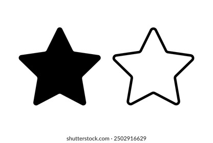 Star icon design vector illustration with filled and outline