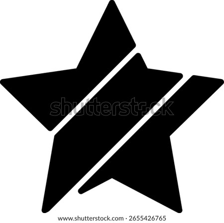 Star Icon with Diagonal Lines Design