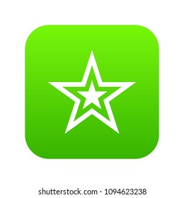 Star icon digital green for any design isolated on white vector illustration