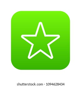 Star icon digital green for any design isolated on white vector illustration