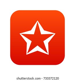 Star icon digital red for any design isolated on white vector illustration