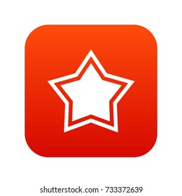 Star icon digital red for any design isolated on white vector illustration