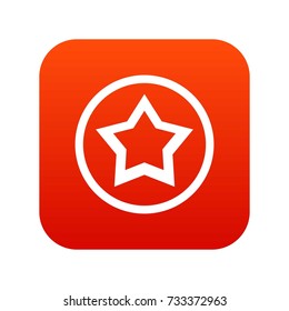 Star icon digital red for any design isolated on white vector illustration