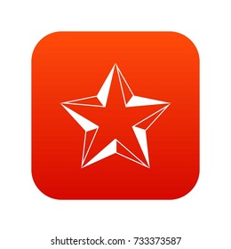 Star icon digital red for any design isolated on white vector illustration