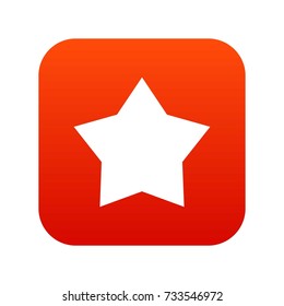 Star icon digital red for any design isolated on white vector illustration