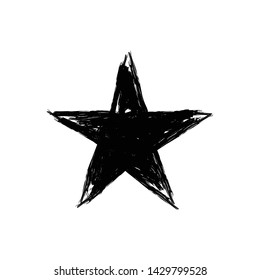 Star icon doodle. Hand drawn sketch. Grunge handmade illustration.