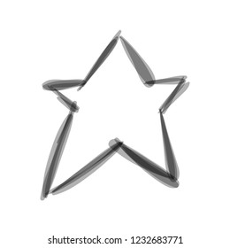 Star icon doodle in linear sketch for christmas