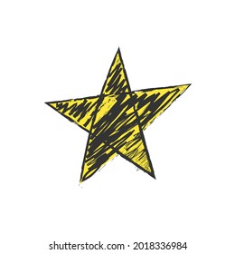 Icono de estrella. Dibujo estelar. Estrella al estilo doodle. Icono plano