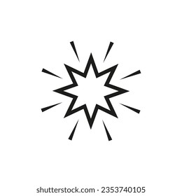 Icono de estrella. Icono de estrella de ocho puntas. Ilustración vectorial. EPS 10.