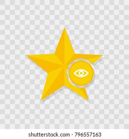 Star icon, eye icon sign vector symbol