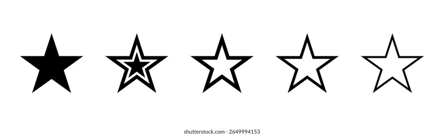 Star icon. Star or favorite icon for apps and websites. Stars vector icon. Star icon collection.
