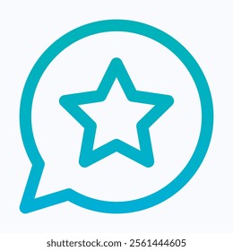 Star Icon, Favorite, Best Choice, Rating, Feedback, Isolated Lineal Gradient Icon.