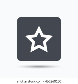 Star icon. Favorite or best sign. Web ranking symbol. Gray square button with flat web icon. Vector