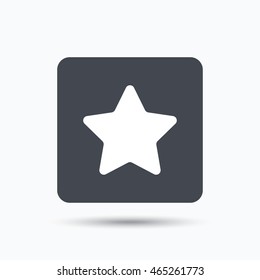 Star icon. Favorite or best sign. Web ranking symbol. Gray square button with flat web icon. Vector