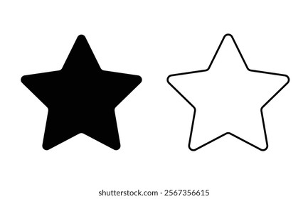 star icon and favorite flat icon isolated on transparent background.