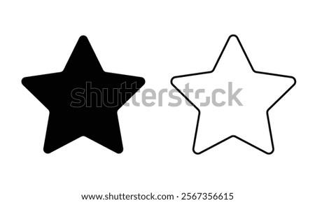 star icon and favorite flat icon isolated on transparent background.