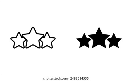 icono de estrella y conjunto de iconos favoritos. Ilustración vectorial aislada sobre fondo blanco.