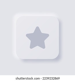 Star icon, Favorite symbol icon, White Neumorphism soft UI Design for Web design, Application UI and more, Button, Vector.