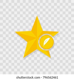 Star icon, feather icon sign vector symbol