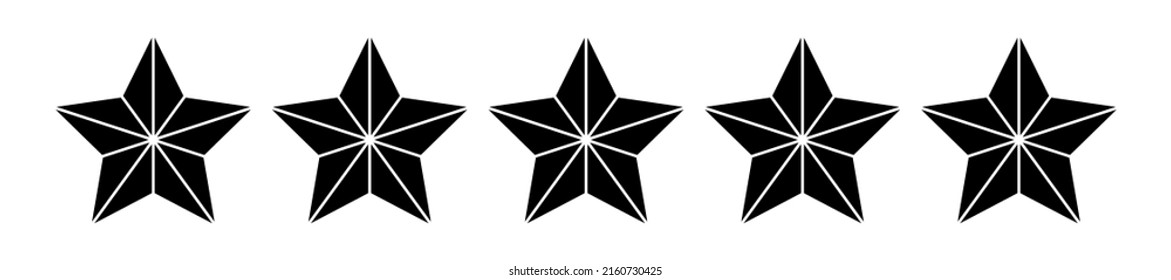 Star icon. Five stars rating sign. Five stars customer product rating. Vector illustration.