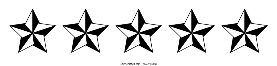 Star icon. Five stars rating sign. Five stars customer product rating. Vector illustration.