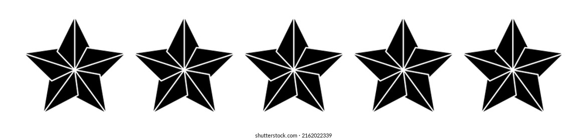 Star icon. Five stars rating sign. Five stars customer product rating. Vector illustration.