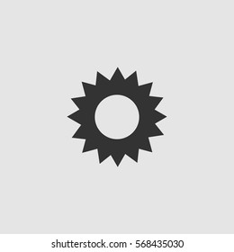 Star icon flat. Black pictogram on grey background. Vector illustration symbol