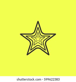 Star icon flat. Black pictogram on white background. Vector illustration symbol and bonus button