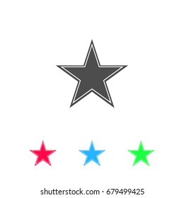 Star icon flat. Color pictogram on white background. Vector illustration symbol and bonus icons