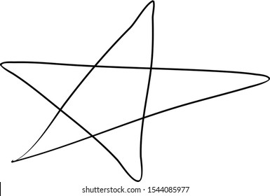 Star icon, flat design for any purposes. Celebration illustration, silhouette of symbol thin black, vector