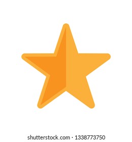 Star icon, flat design golden vector