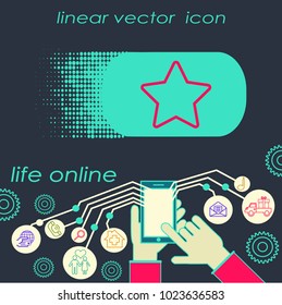 Star icon in flat design. Gray star icon on white background. Vector illustration.