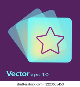 Star icon in flat design. Gray star icon on white background. Vector illustration.