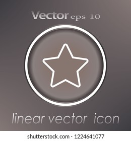 Star icon in flat design. Gray star icon on white background. Vector illustration.
