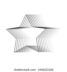 Star icon in flat design. Gray star icon on white background. Vector illustration.