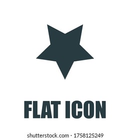 Star icon in flat design. Gray star icon on white background. Vector illustration.