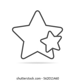 Star icon in flat design. Gray star icon on white background. Vector illustration.