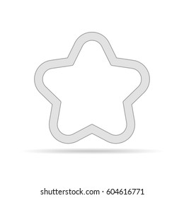 Star icon in flat design. Gray star icon on white background. Vector illustration.